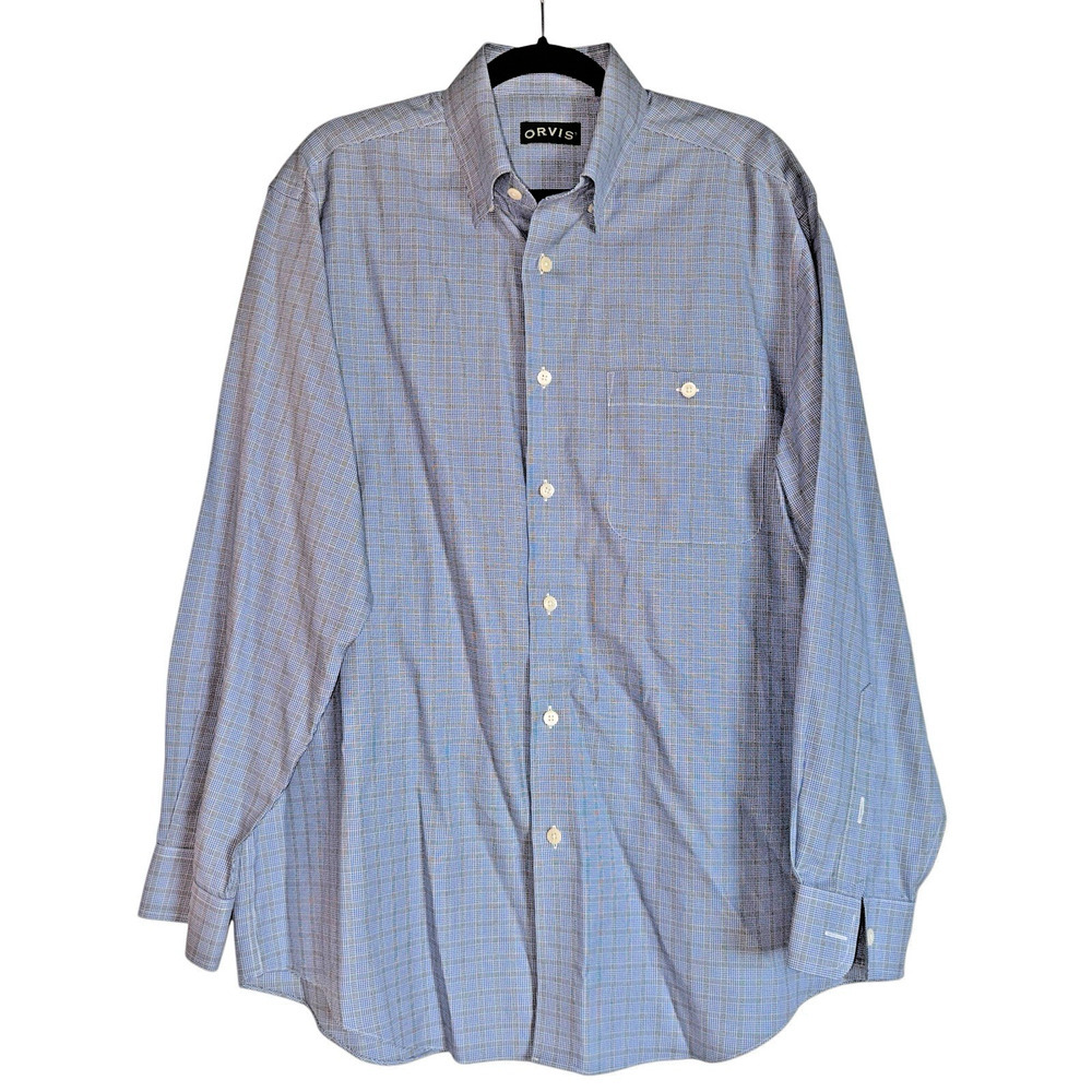 Orvis Sz L Plaid Button Down Shirt‎ Business Casual Workwear Preppy